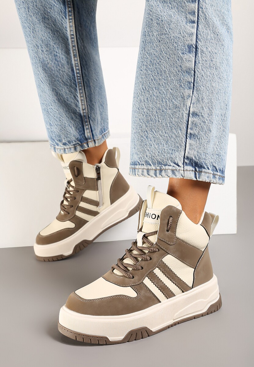 Sneakers Noradwen Bej cu maro 2