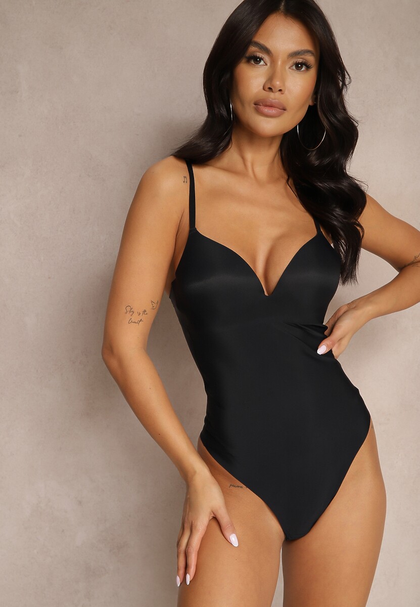Czarne Body Modelujące na Regulowanych Ramiączkach z Usztywnieniem Ilaniren 1