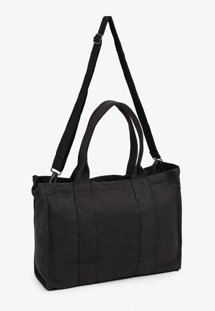 Czarna Torebka Typu Shopper z Plecionki Sevisha 2