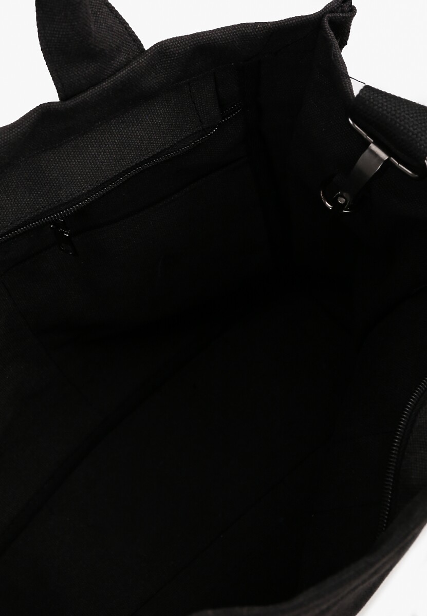 Czarna Torebka Typu Shopper z Plecionki Sevisha 3