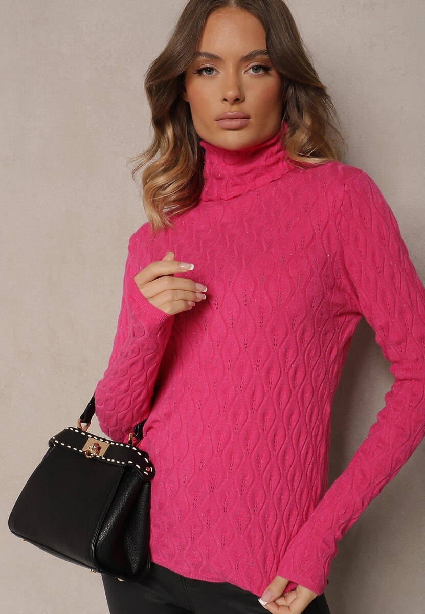 Pulover pe gât Neldora Fucsia 2