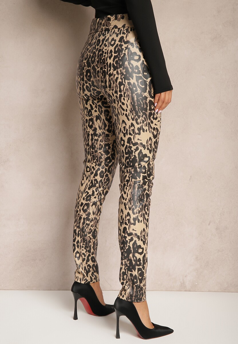 Pantaloni Ilanilith Bej cu negru 3