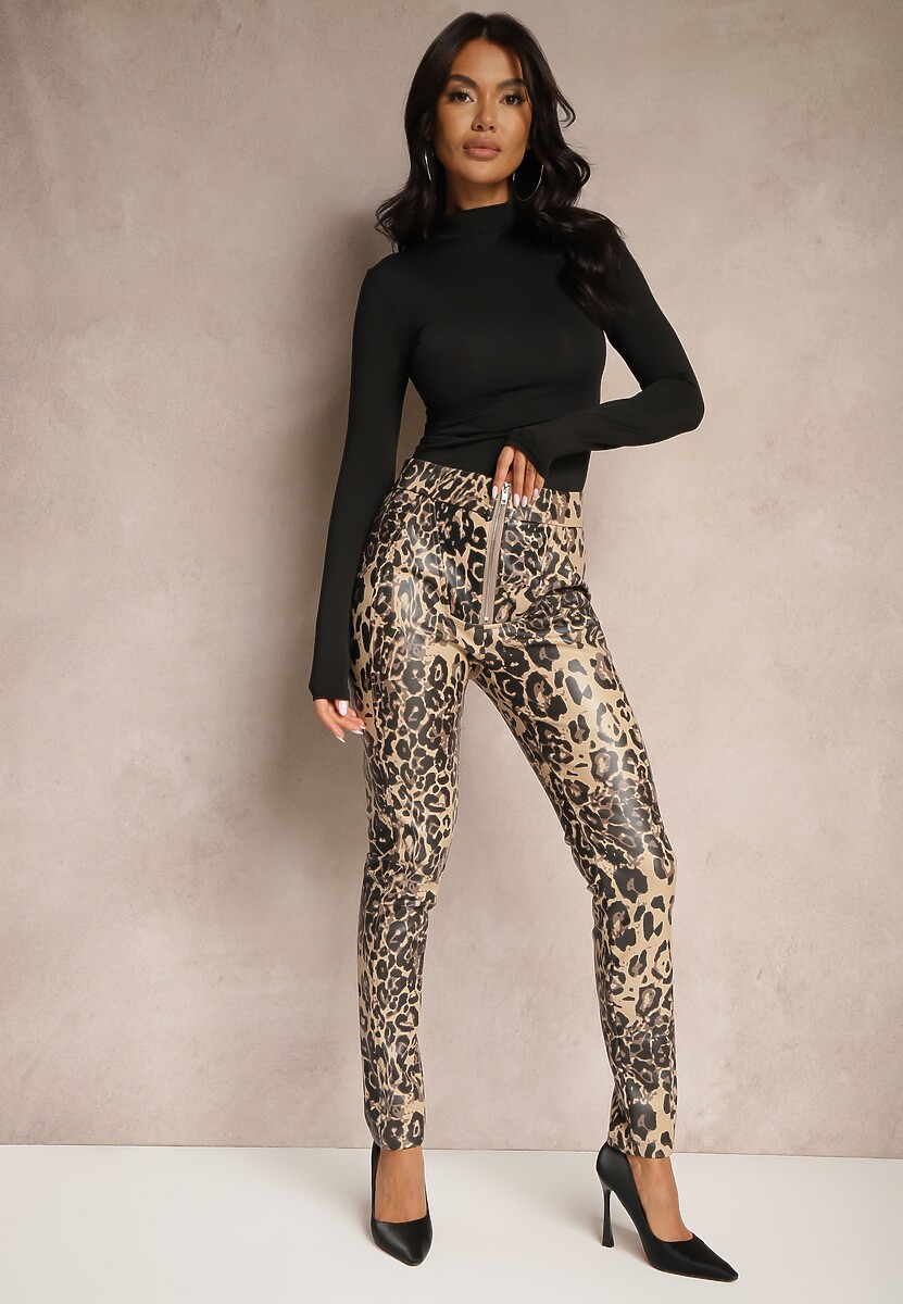 Pantaloni Ilanilith Bej cu negru 1