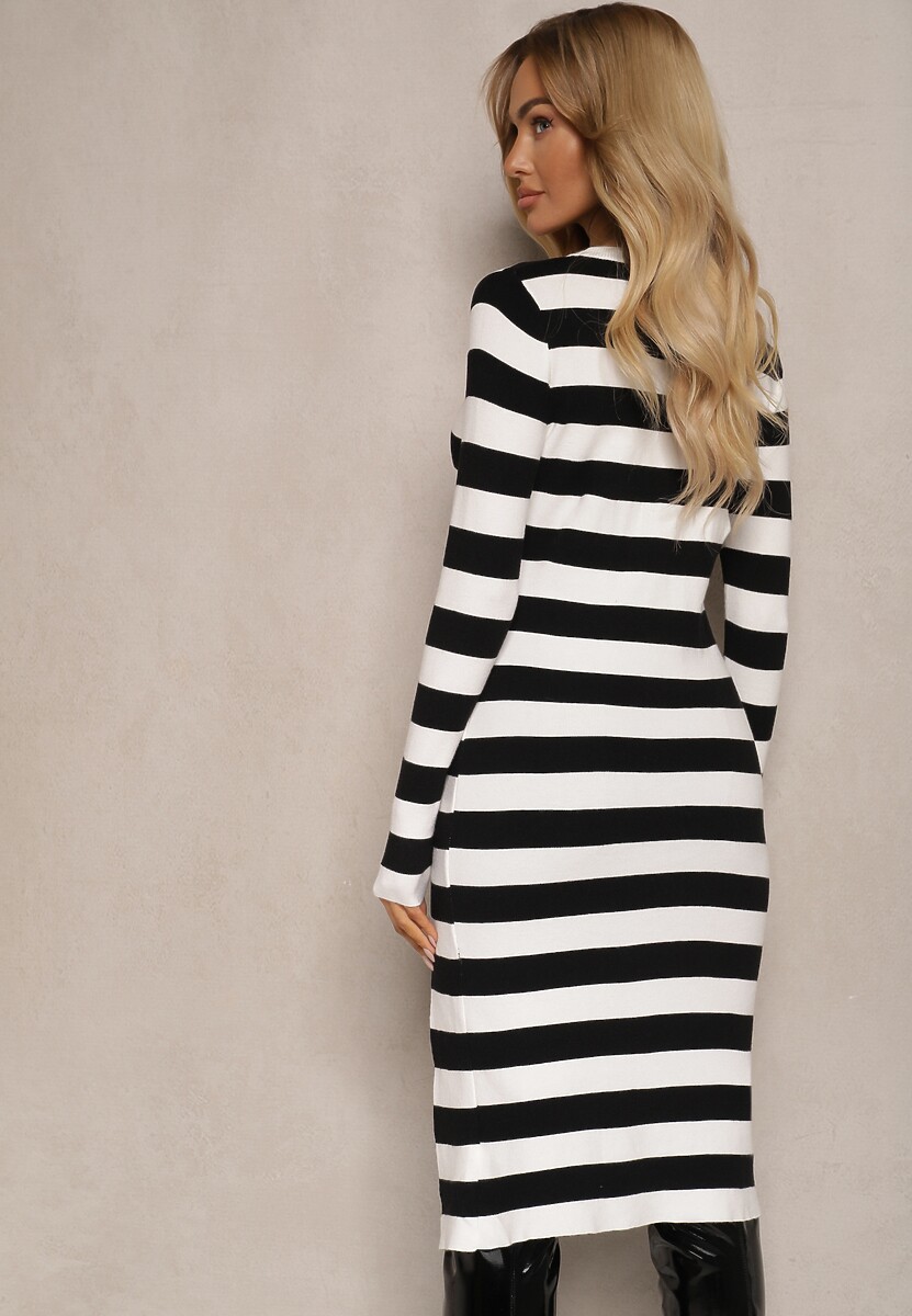 Rochie Nalorin Albă cu negru 3