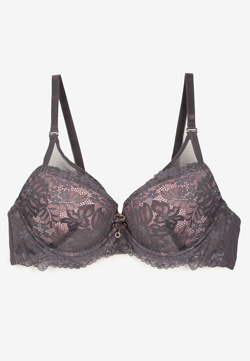 Sutien Temorina Gri cu roz 2