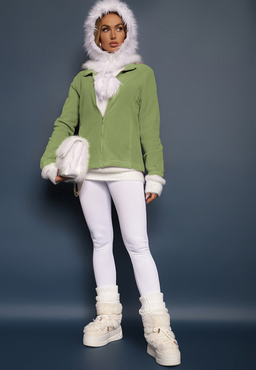 Zielony Casualowy Polar Dannira 2