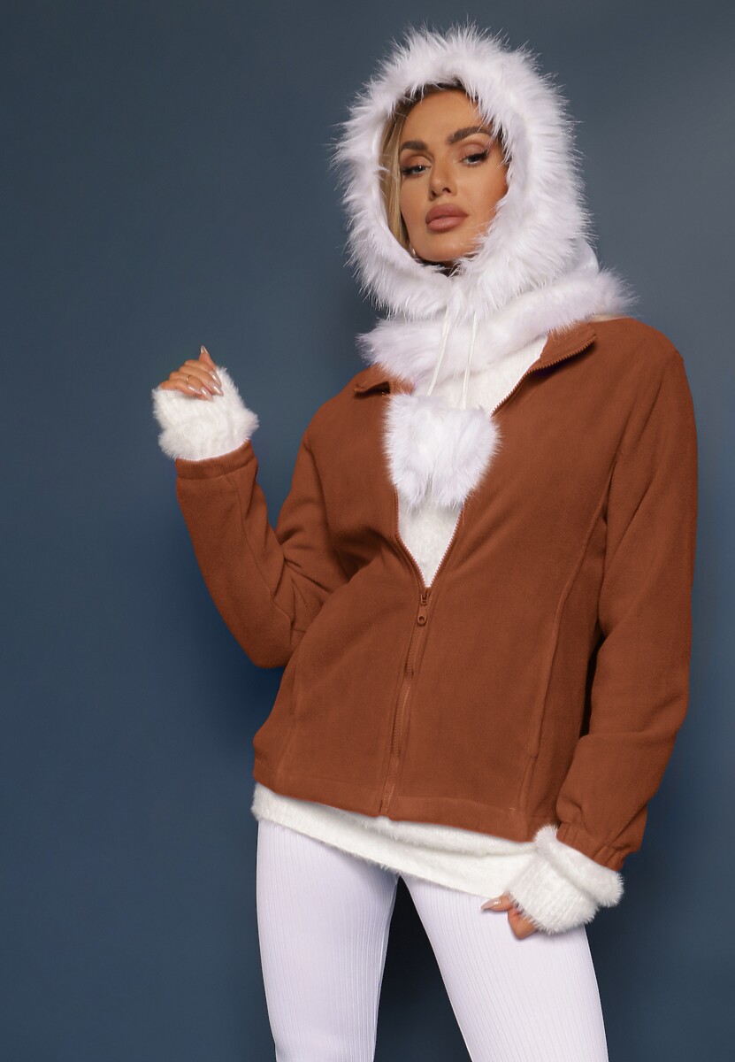Brązowy Casualowy Polar Dannira 1