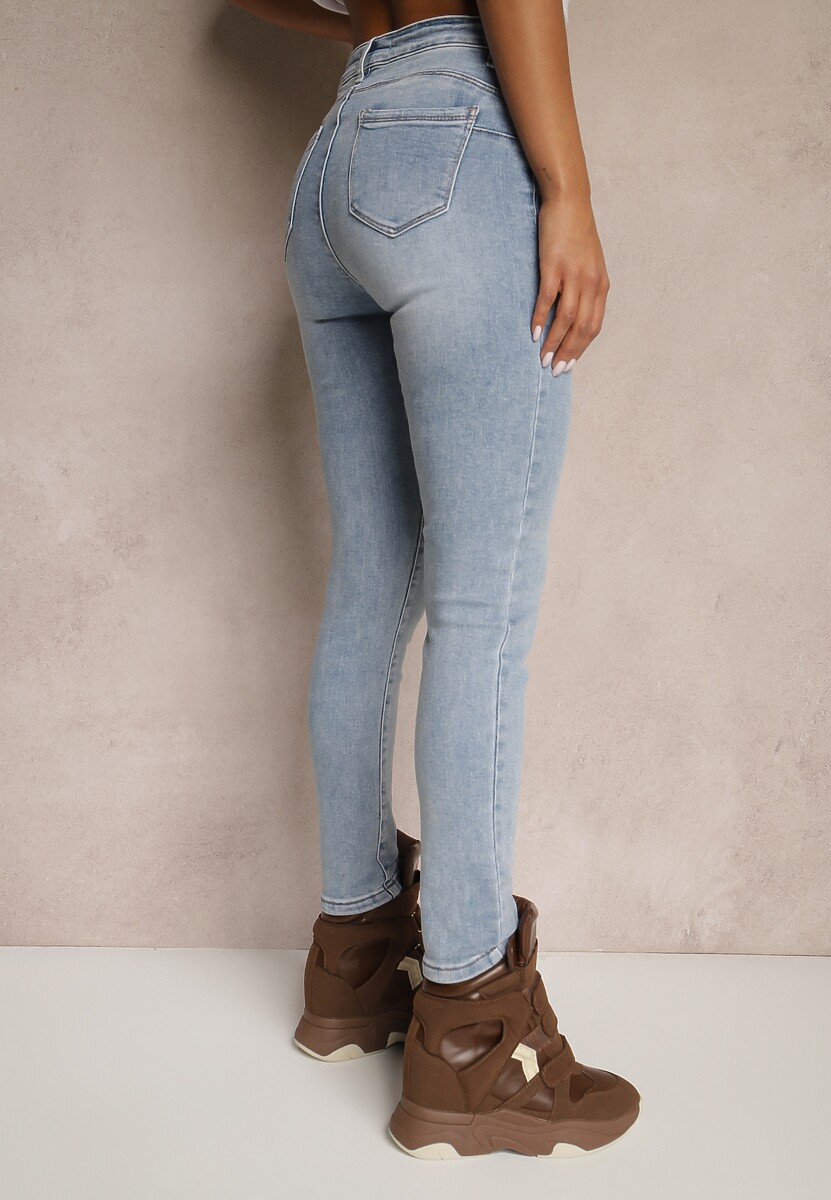 Jasnoniebieskie Jeansy Skinny z Bawełny Push-Up Carivira 3