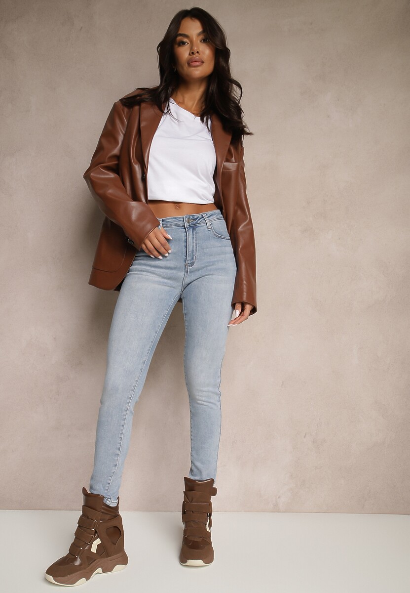 Jasnoniebieskie Jeansy Skinny z Bawełny Push-Up Carivira 1