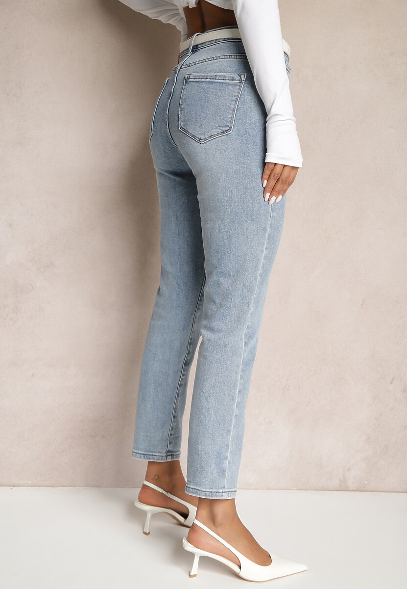 Jasnoniebieskie Jeansy High Waist Regular Fit Felindor 3