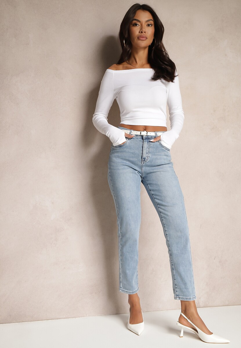 Jasnoniebieskie Jeansy High Waist Regular Fit Felindor 2
