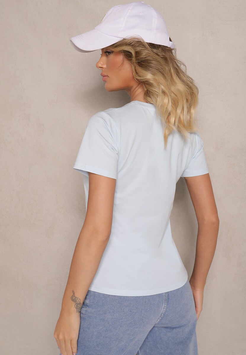 Jasnoniebieski Casualowy Bawełniany T-shirt Rivali 3