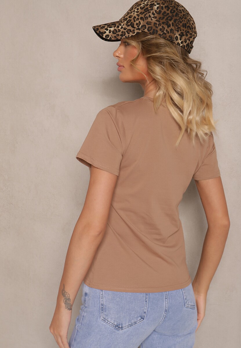 Brązowy Casualowy Bawełniany T-shirt Rivali 3