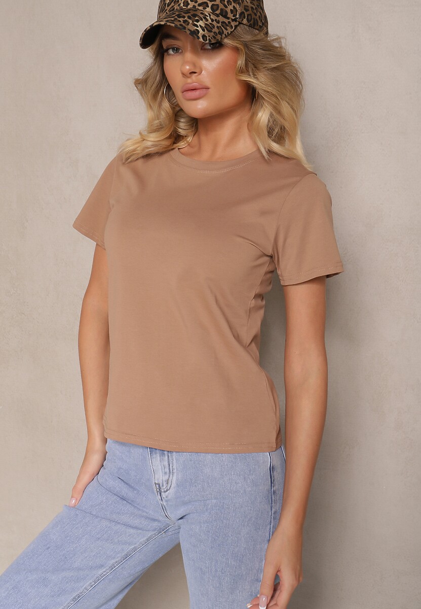 Brązowy Casualowy Bawełniany T-shirt Rivali 1