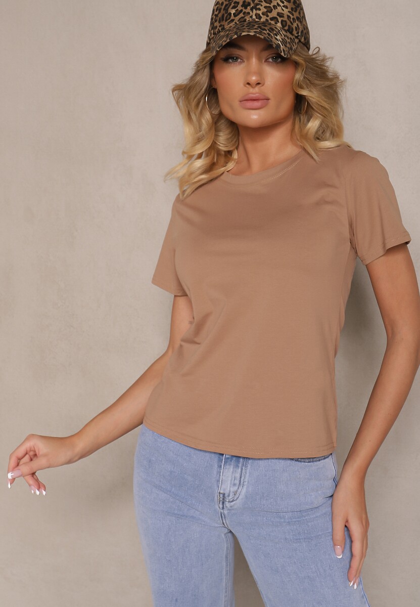 Brązowy Casualowy Bawełniany T-shirt Rivali 2