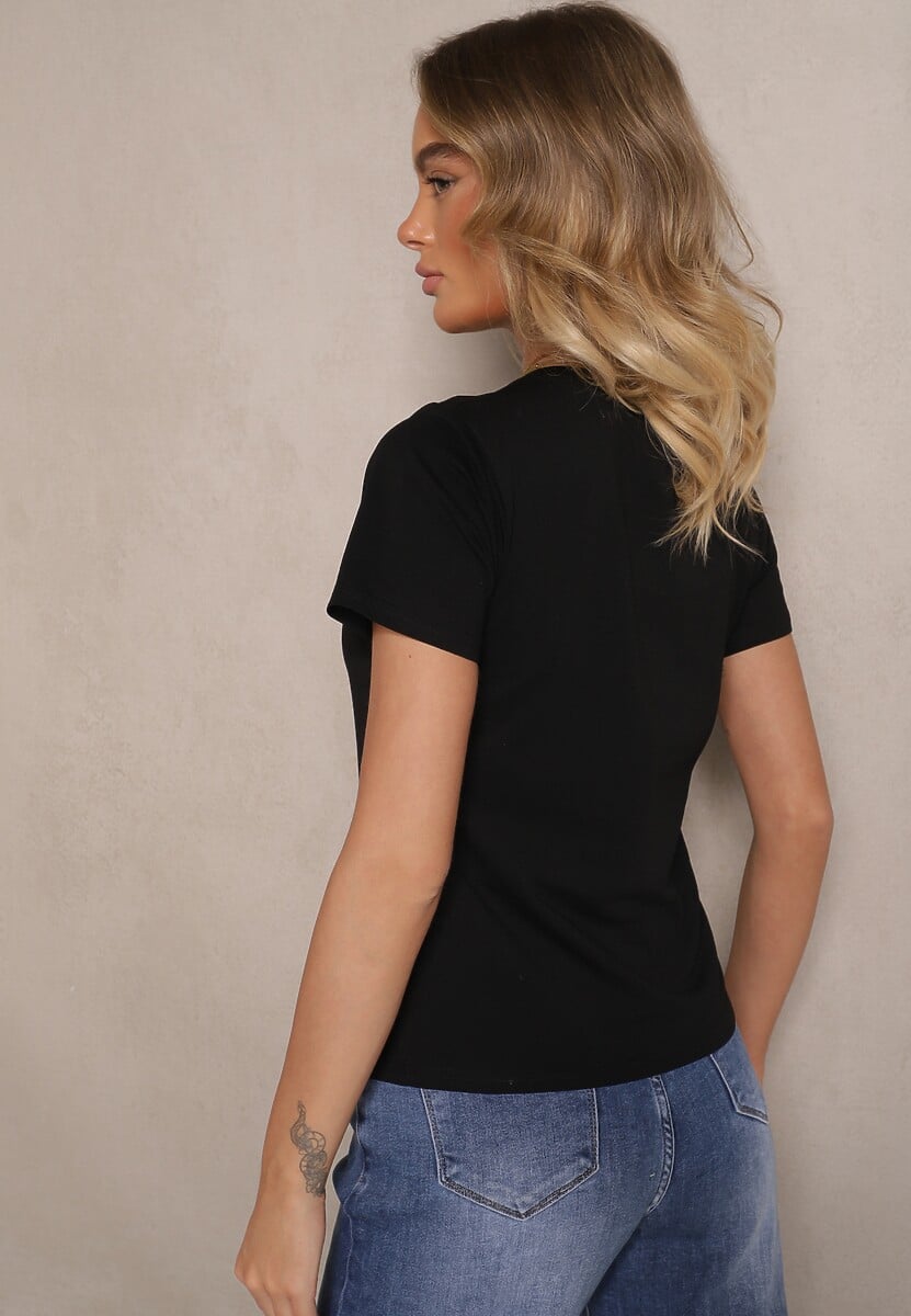 Czarny Casualowy Bawełniany T-shirt Rivali 3