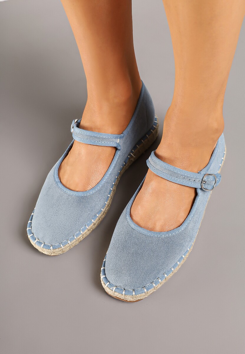 Niebieskie Espadryle z Ekozamszu Zapinane na Pasek z Klamerką Deolisse 3