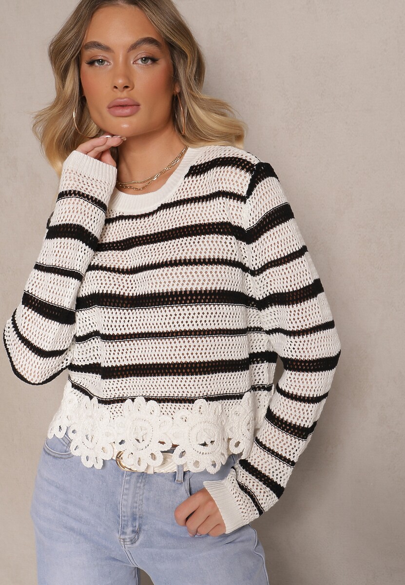 Pulover Sovavia Alb cu negru 2