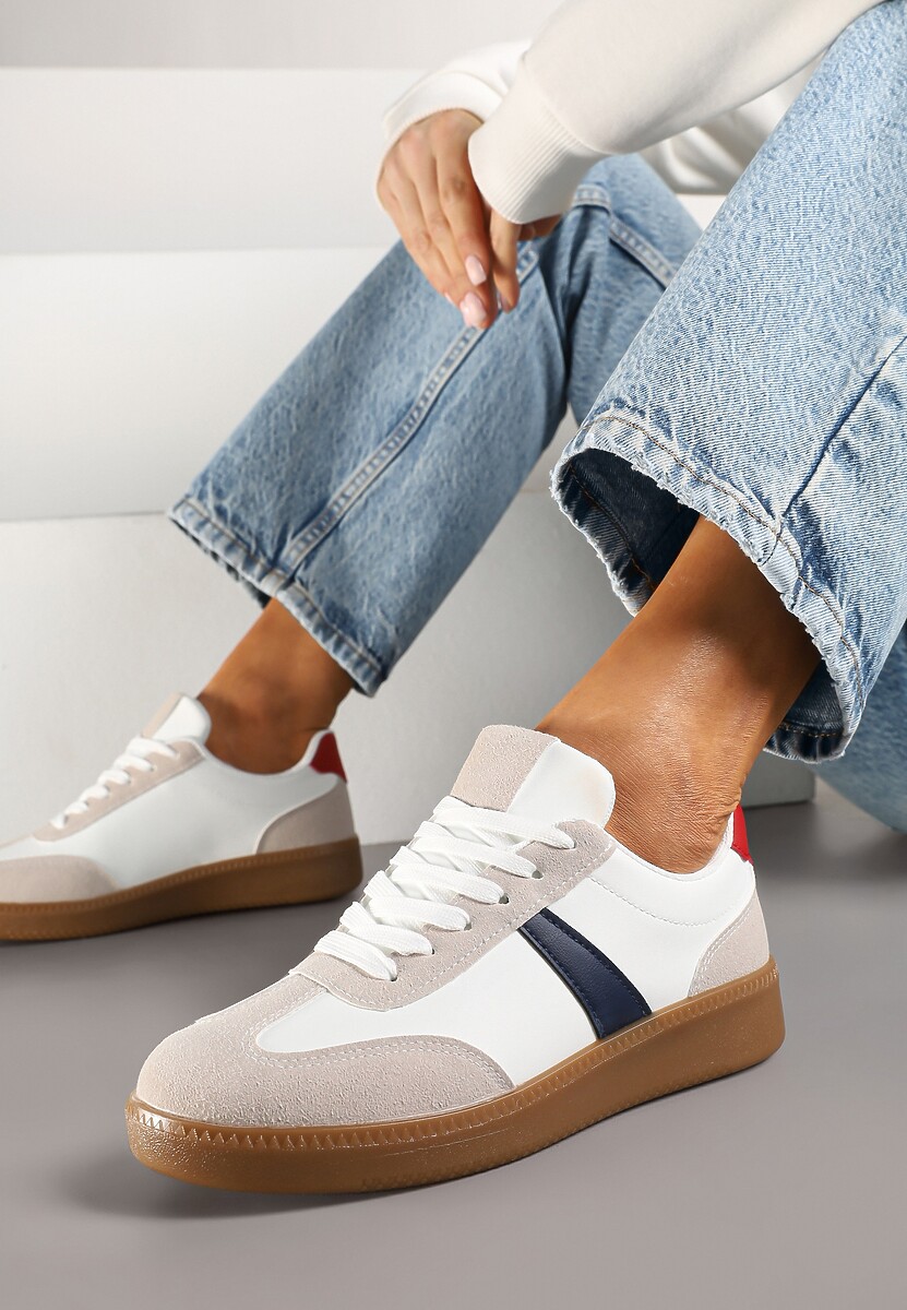 Sneakers Hanivra Alb cu bleumarin 2