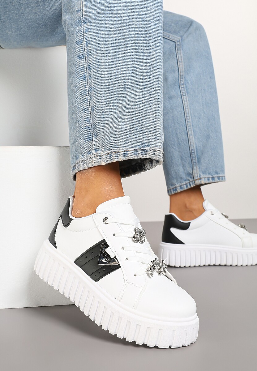 Sneakers Eleanilia Alb cu negru 1
