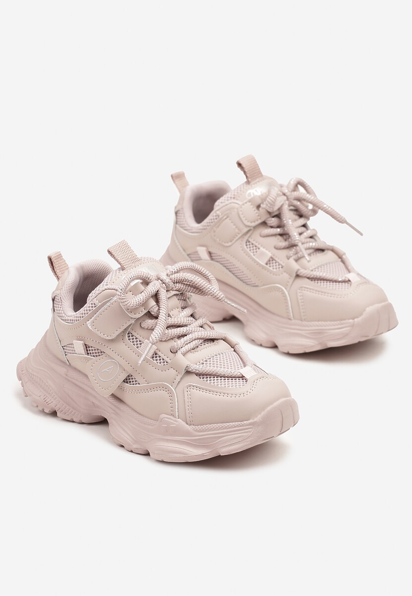 Różowe Buty Sportowe Sneakersy na Grubej Podeszwie w Stylu Streetwearowym Zelriti 2