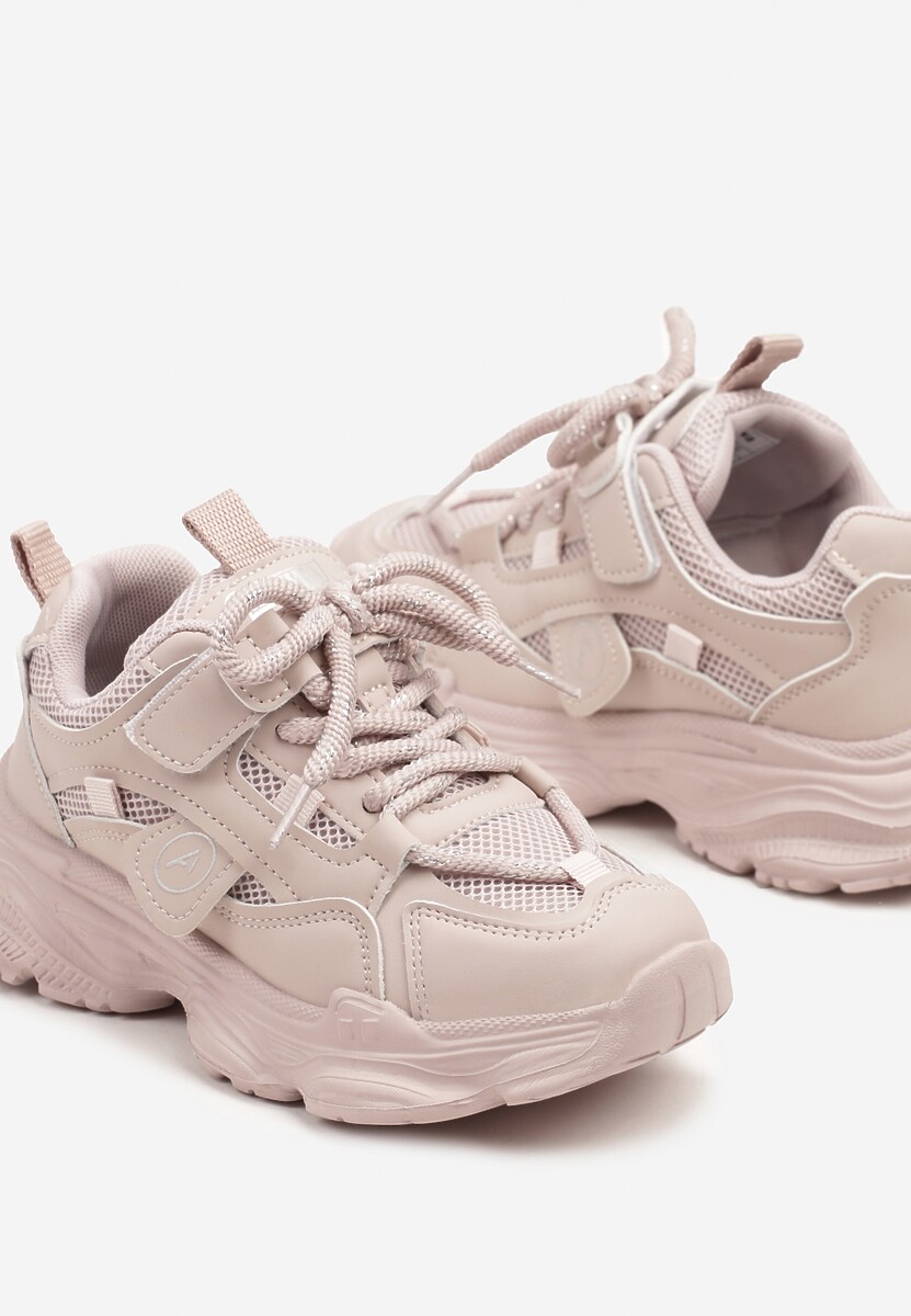 Różowe Buty Sportowe Sneakersy na Grubej Podeszwie w Stylu Streetwearowym Zelriti 3