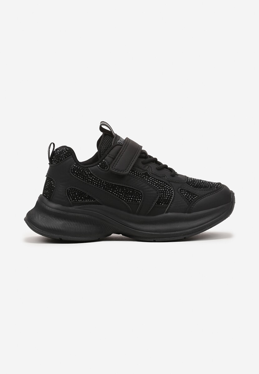 Czarne Buty Sportowe Sneakersy Ozdobione Cyrkoniami Morriti 1