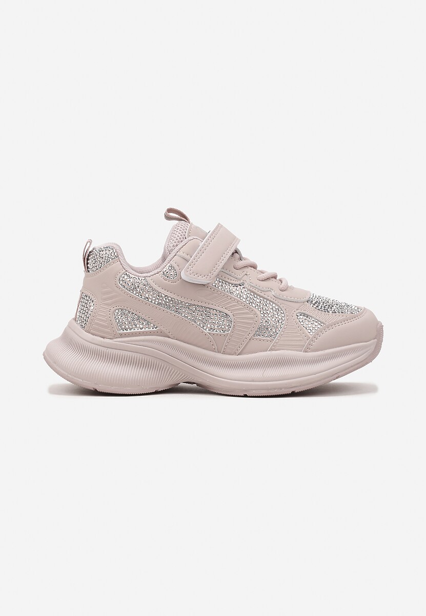 Różowe Buty Sportowe Sneakersy Ozdobione Cyrkoniami Morriti 1