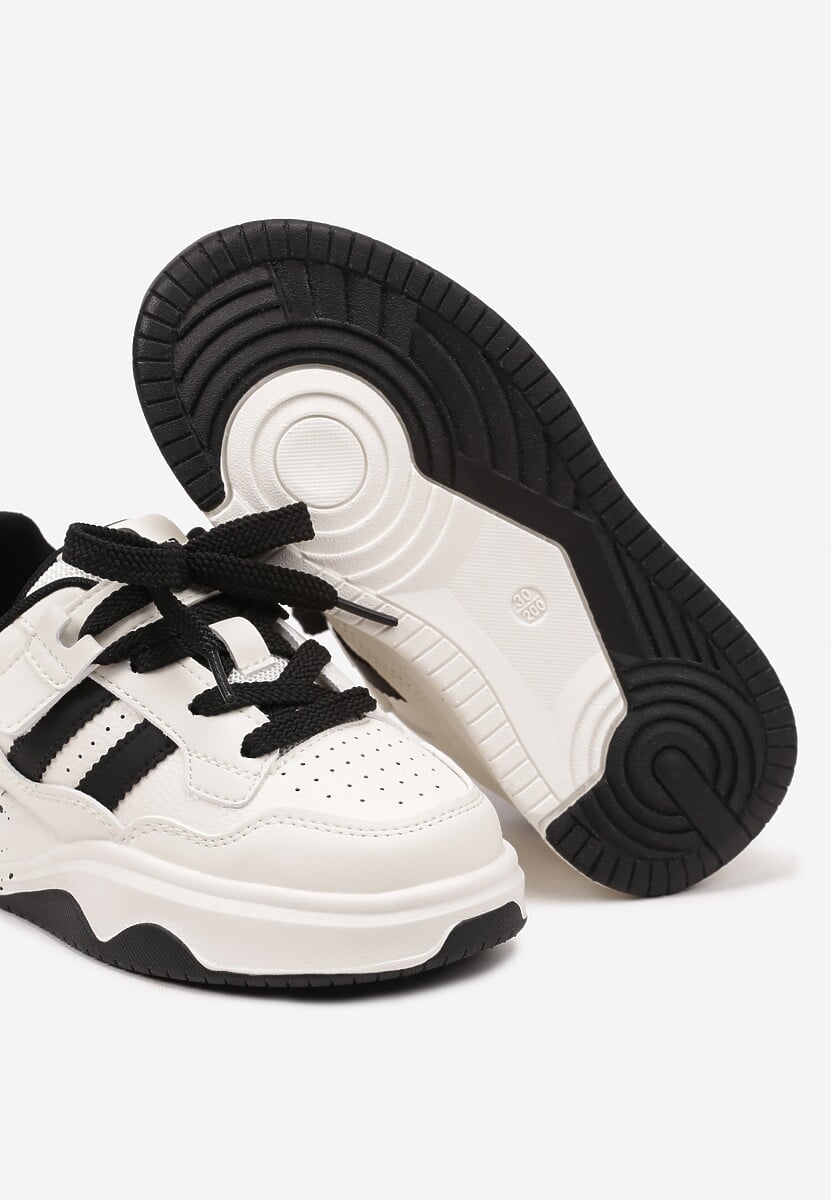 Beżowo-Czarne Buty Sportowe Sneakersy na Grubej Podeszwie z Geometrycznym Wzorem Davinias 3