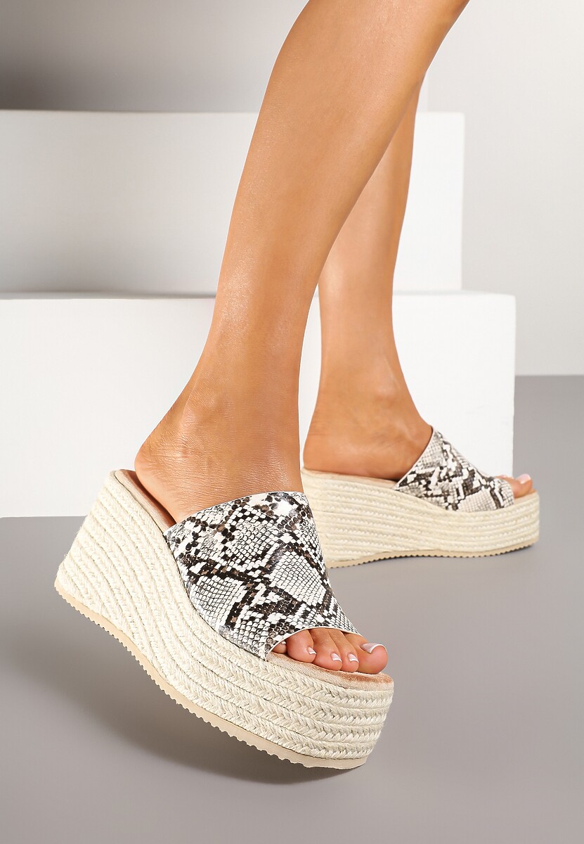 Papuci Gonethra Print piele de șarpe 1