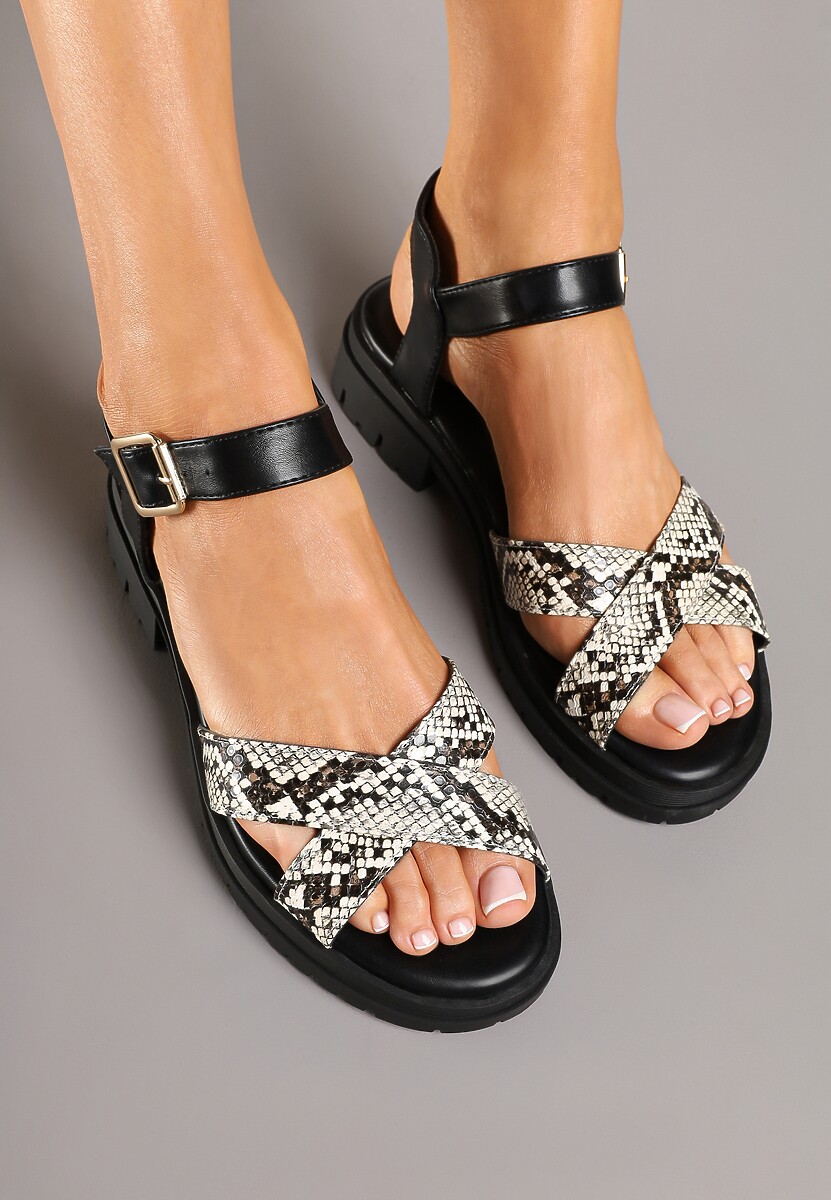 Sandale Delorwena Print piele de șarpe 3