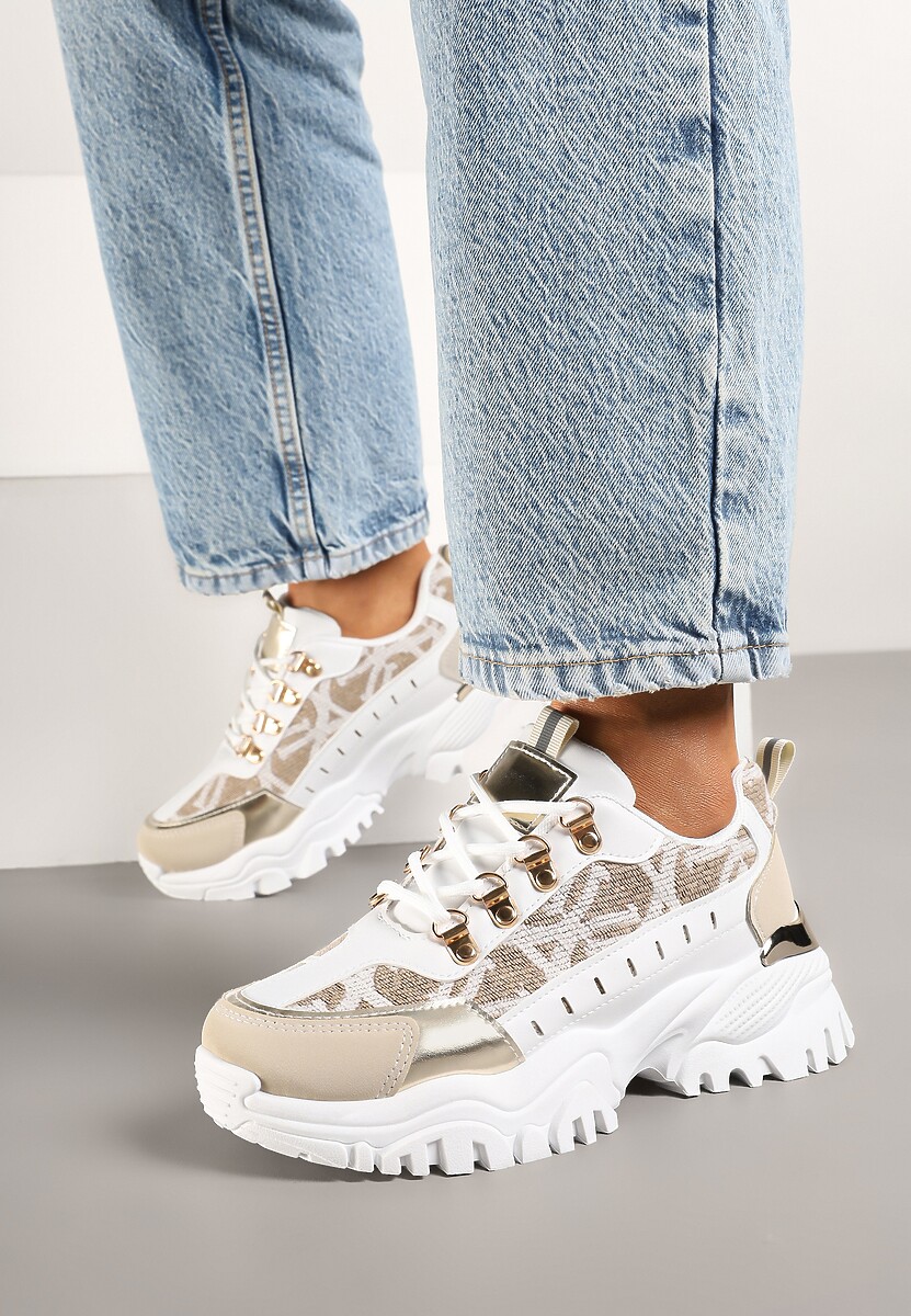 Sneakers Gonavielle Alb cu bej 2