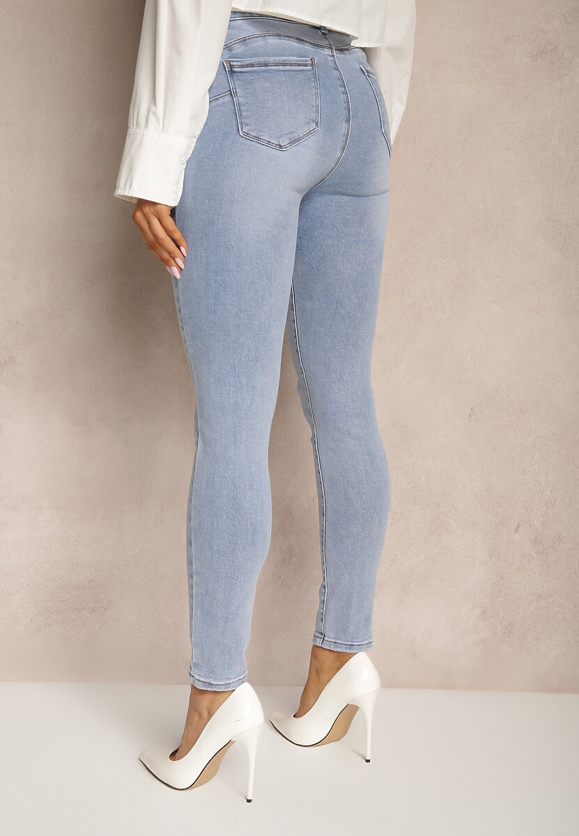 Niebieskie Jeansy Skinny High Waist z Efektem Push-Up Ulivena 3