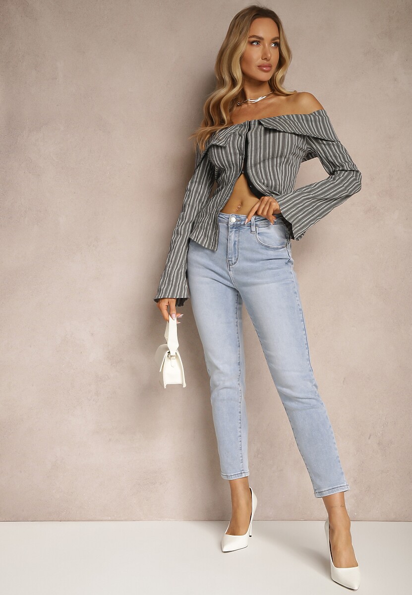 Jasnoniebieskie Jeansy z Bawełny Typu Skinny Selinda 1