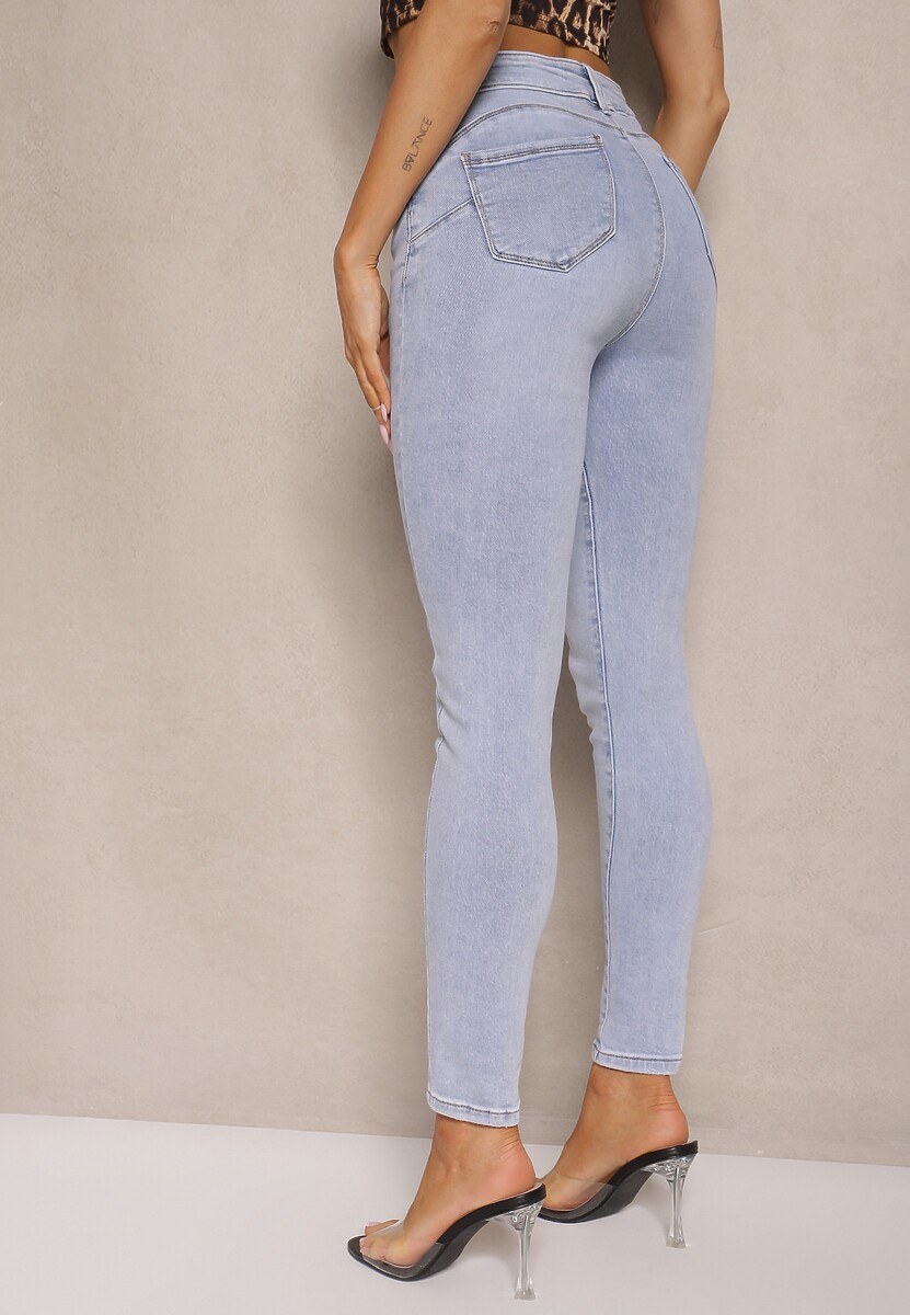 Jasnoniebieskie Jeansy z Bawełną Skinny Push Up Yastebia 3