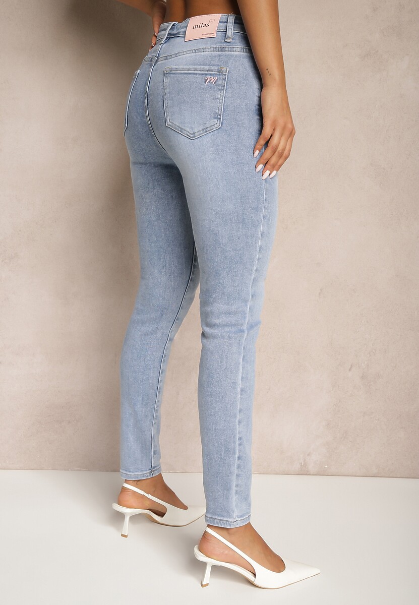 Niebieskie Jeansy Skinny High Waist Asneria 3