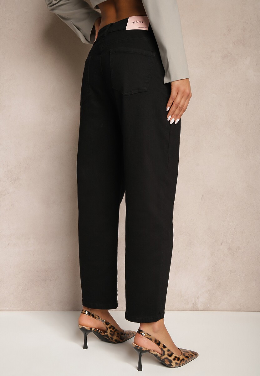 Czarne Jeansy Mom Fit High Waist Ivelapis 3