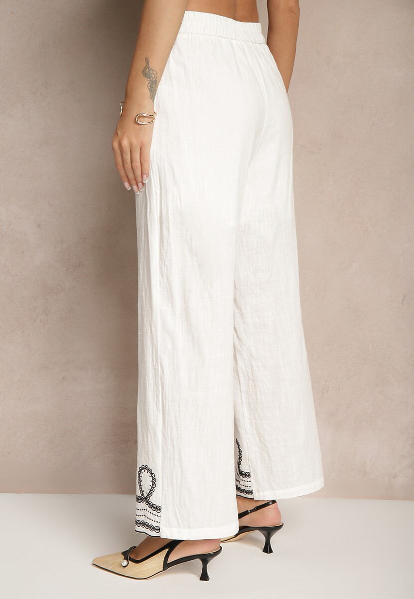 Pantaloni Fenoriela Alb cu negru 3
