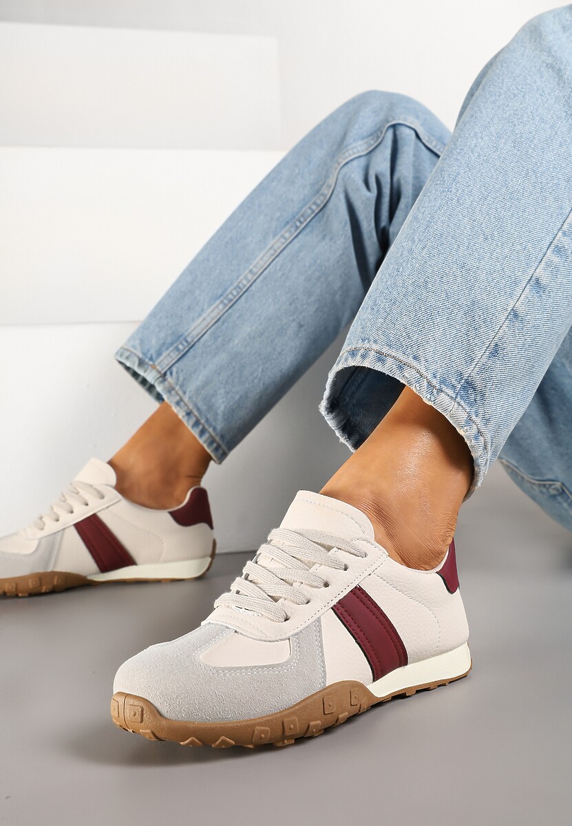Sneakers Ilanlin Bej cu roșu 1