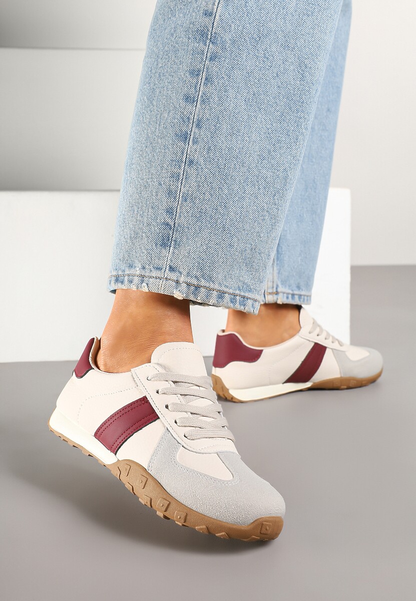 Sneakers Ilanlin Bej cu roșu 2