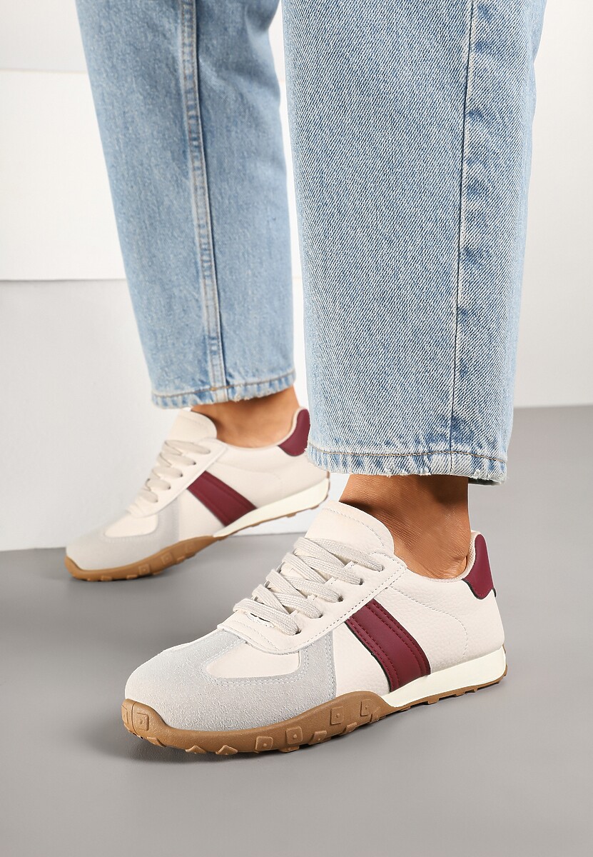 Sneakers Ilanlin Bej cu roșu 3
