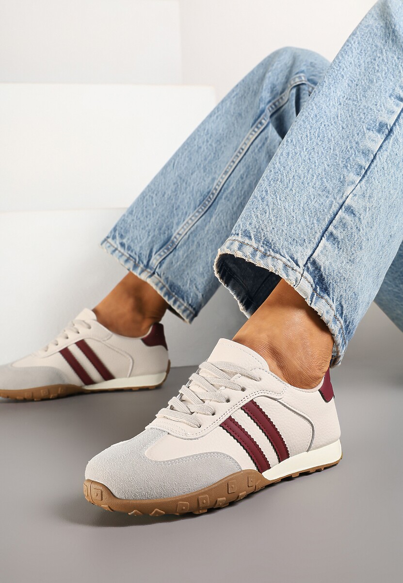 Sneakers Atompia Bej cu roșu 2