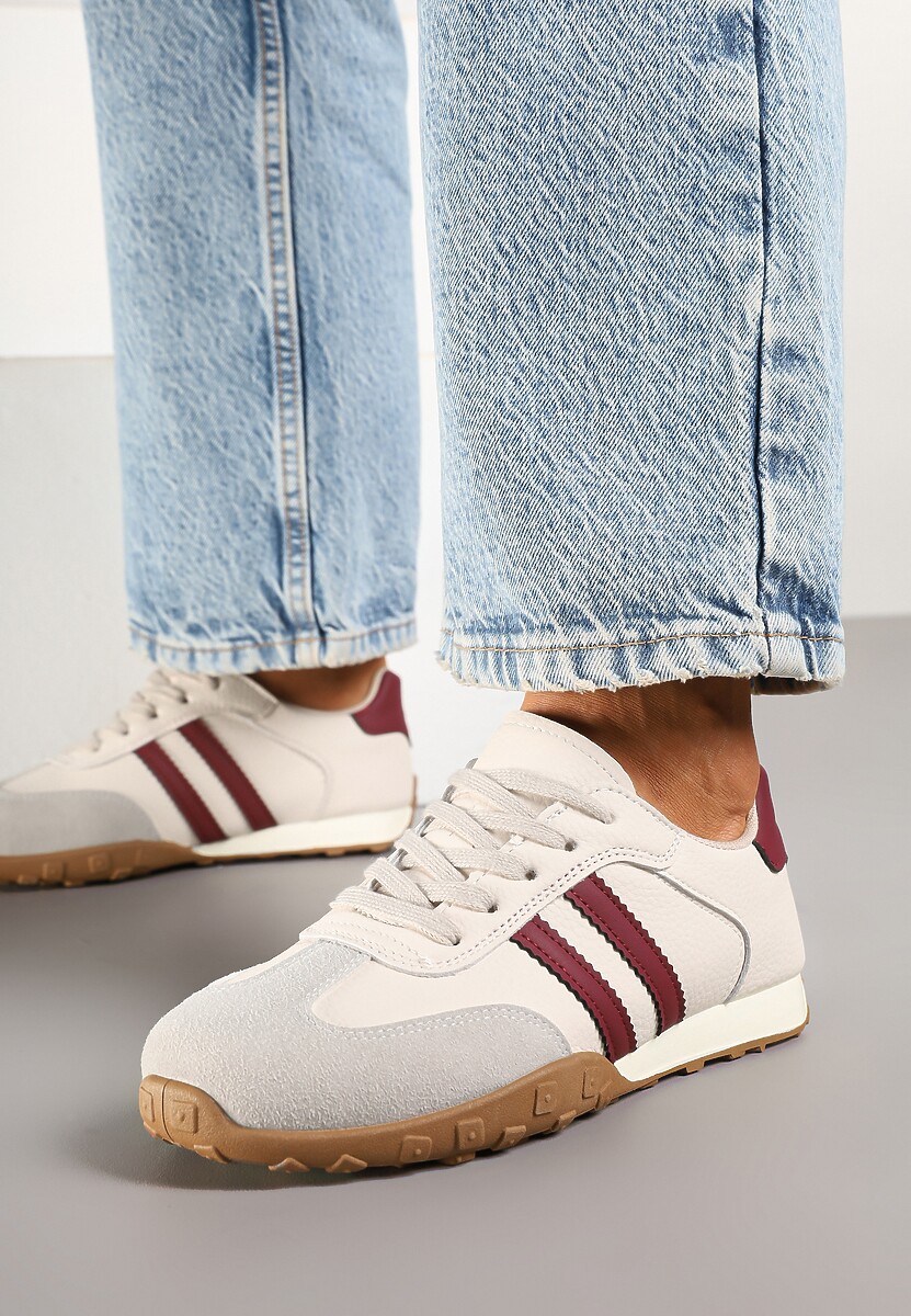 Sneakers Atompia Bej cu roșu 3