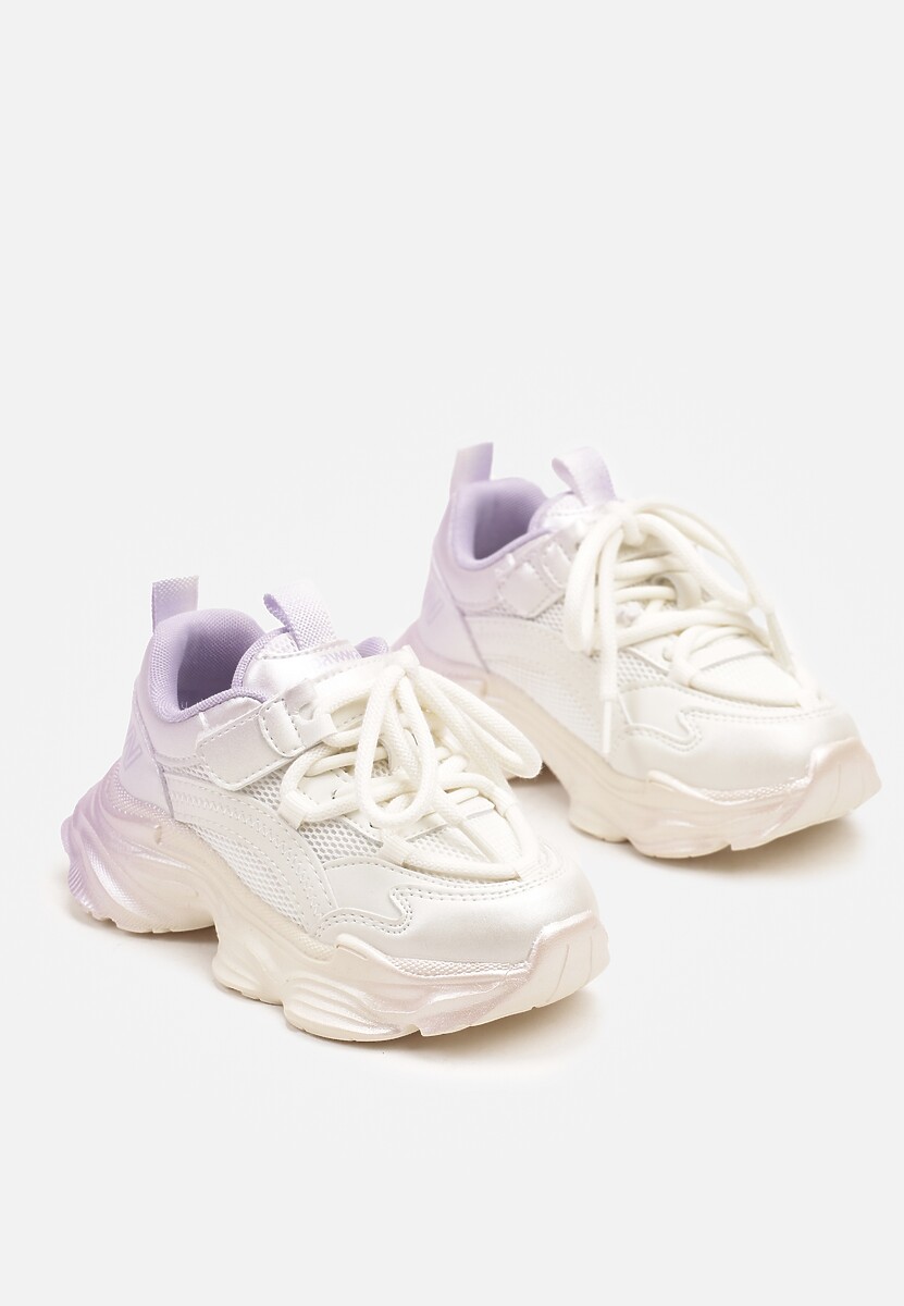 Fioletowe Streetwearowe Buty Sportowe Sneakersy na Tłoczonej Podeszwie Rivriti 2
