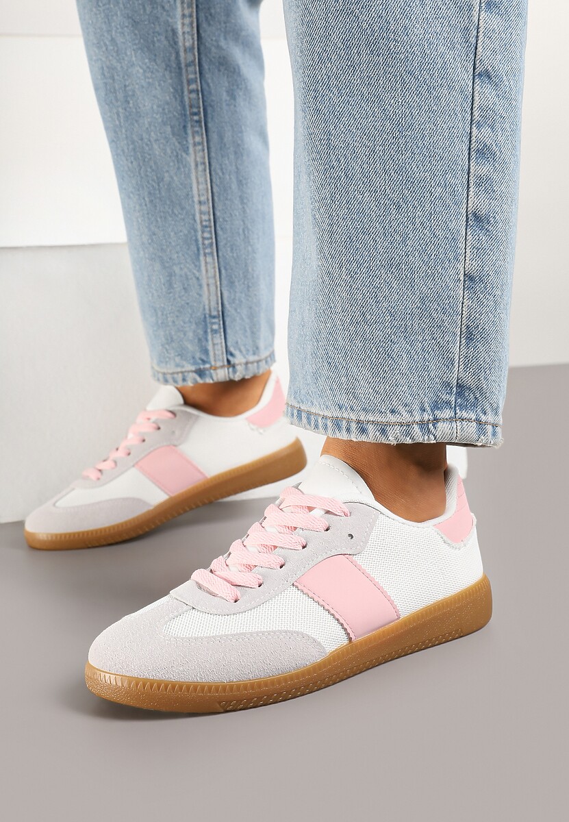 Biało-Różowe Sneakersy Tenisówki w Kultowym Stylu Neolithaen 2