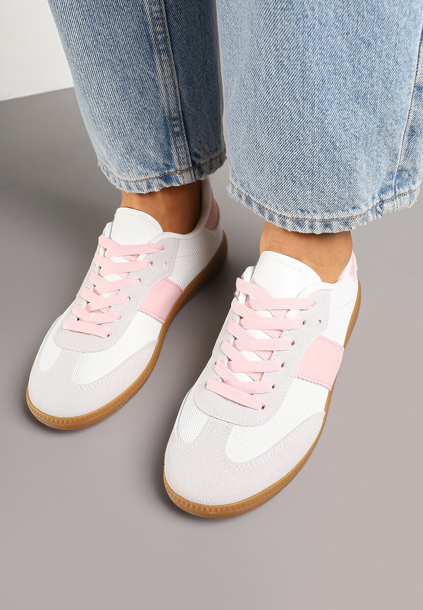 Biało-Różowe Sneakersy Tenisówki w Kultowym Stylu Neolithaen 3