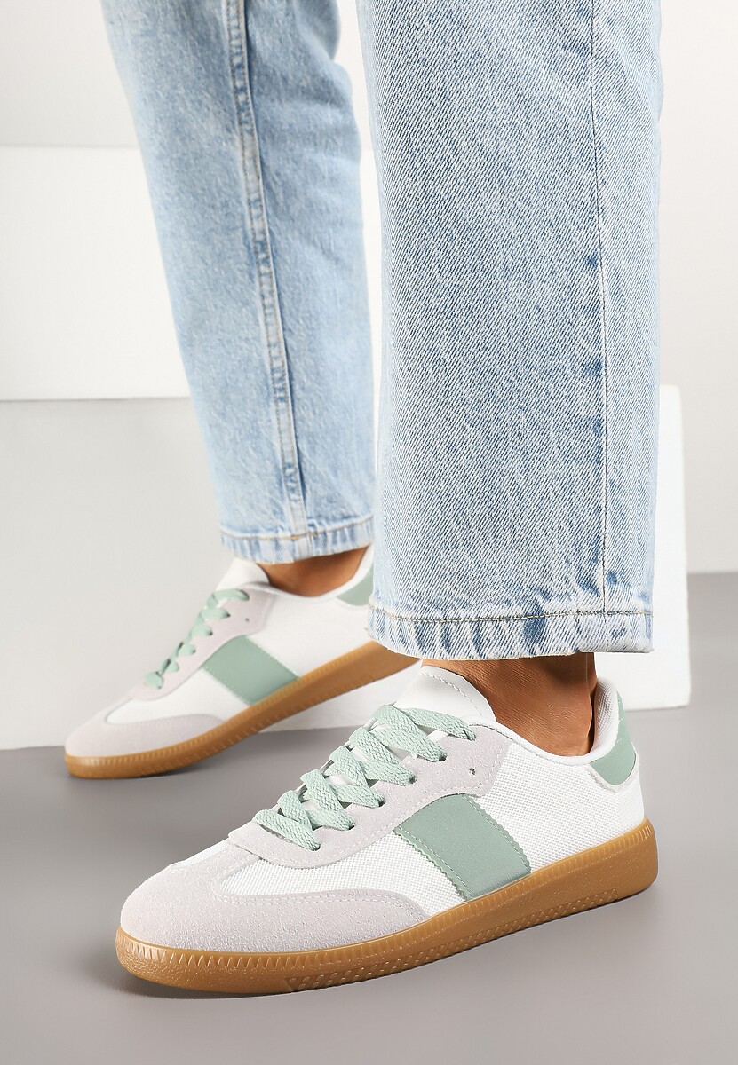 Biało-Zielone Sneakersy Tenisówki w Kultowym Stylu Neolithaen 2