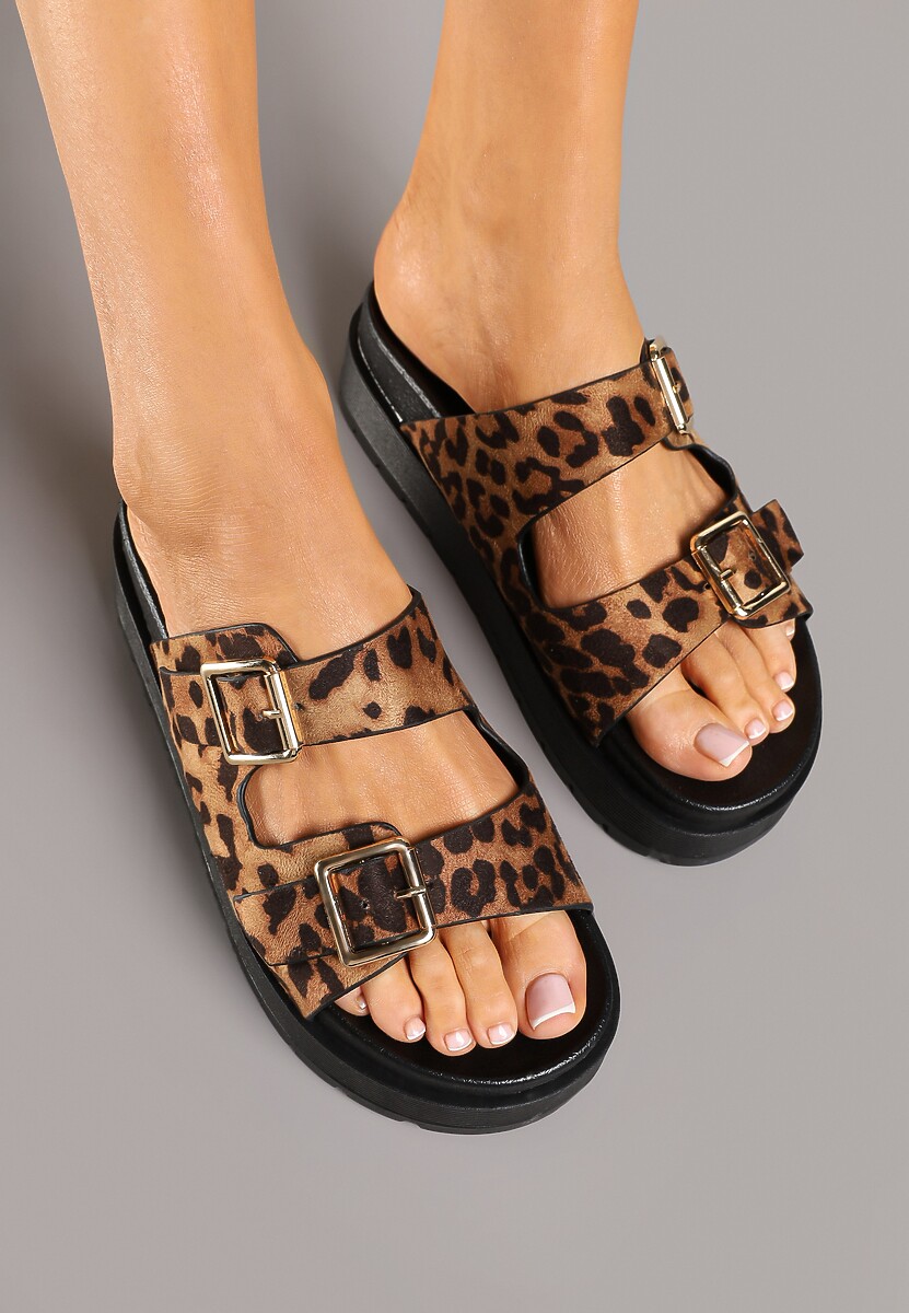Papuci Kaliora Imprimeu leopard 3