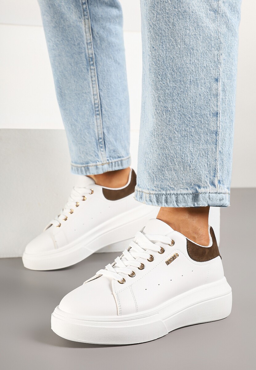 Sneakers Alirisa Alb cu maro 1