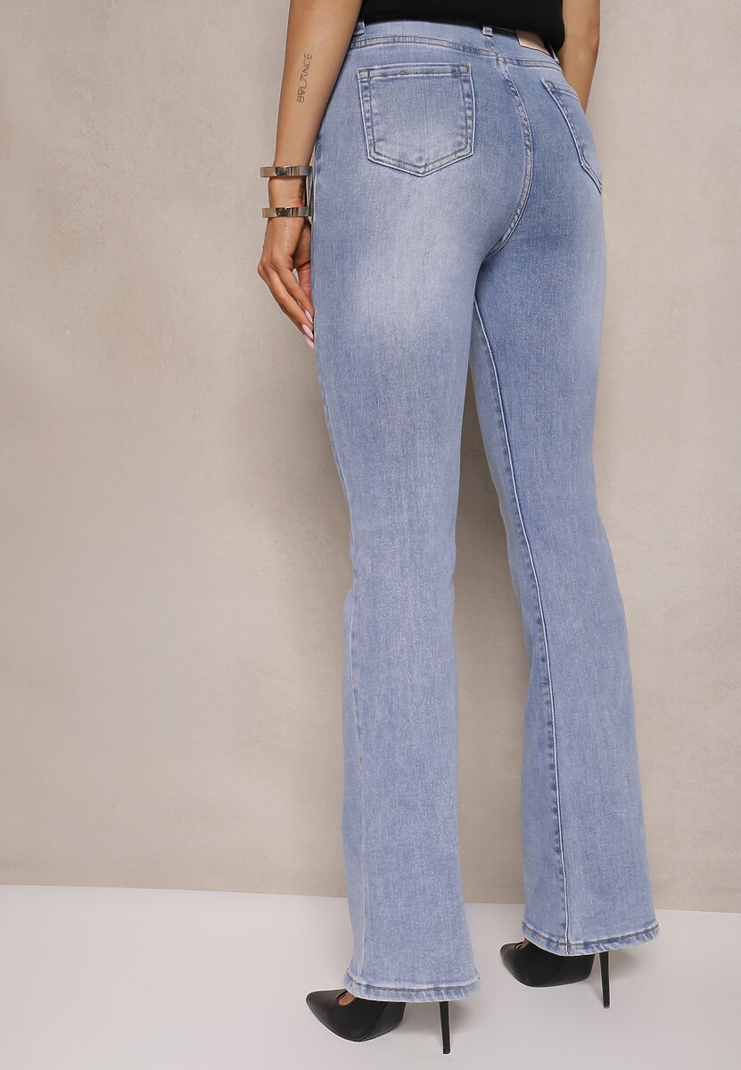 Niebieskie Jeansy o Kroju Flare Regular Veltia 3